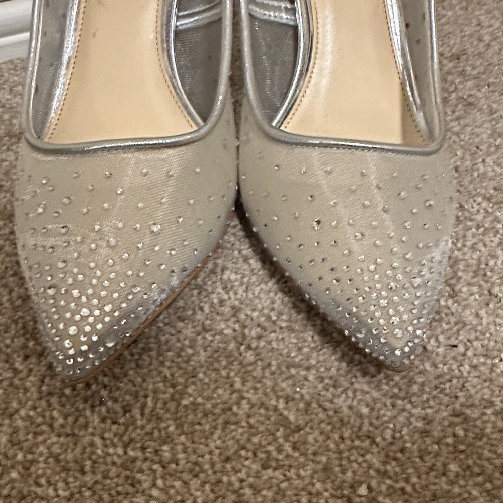 Jessica Simpson Silver Mesh Jewel Women's Heels - Picture 10 of 10